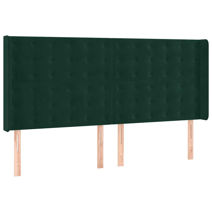 kontinentalseng med madras 200x200 cm fløjl mørkegrøn