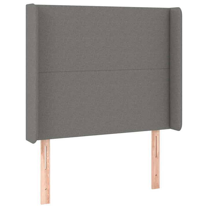 kontinentalseng med LED-lys 80x200 cm stof mørkegrå