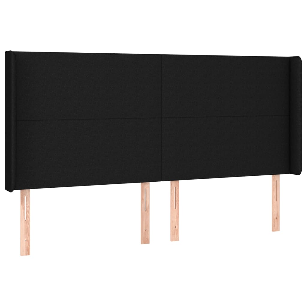 kontinentalseng med LED-lys 160x200 cm stof sort