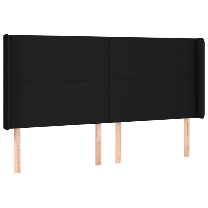 kontinentalseng med LED-lys 160x200 cm stof sort