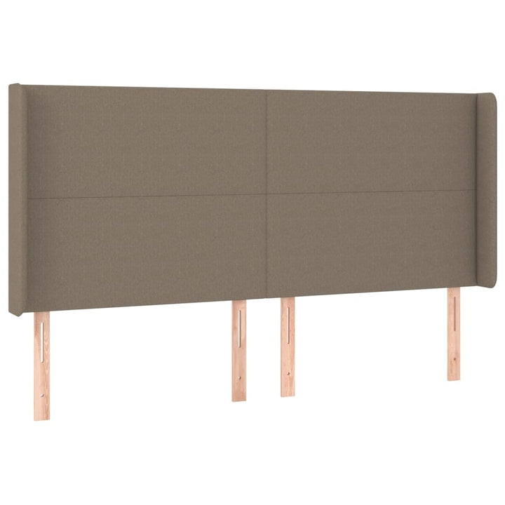 kontinentalseng med LED-lys 200x200 cm stof gråbrun