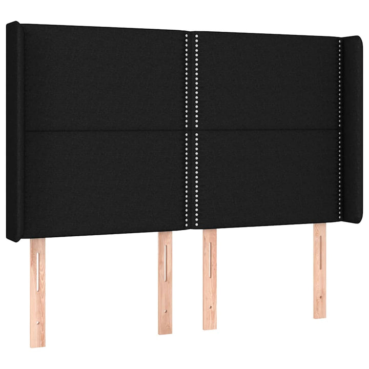 kontinentalseng med LED-lys 140x200 cm stof sort