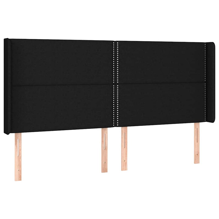 kontinentalseng med LED-lys 160x200 cm stof sort