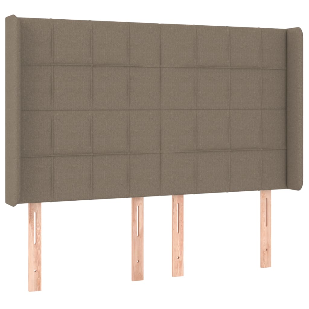 kontinentalseng med LED-lys 140x190 cm stof gråbrun