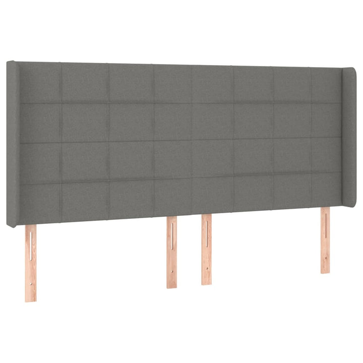 kontinentalseng med LED-lys 180x200 cm stof mørkegrå