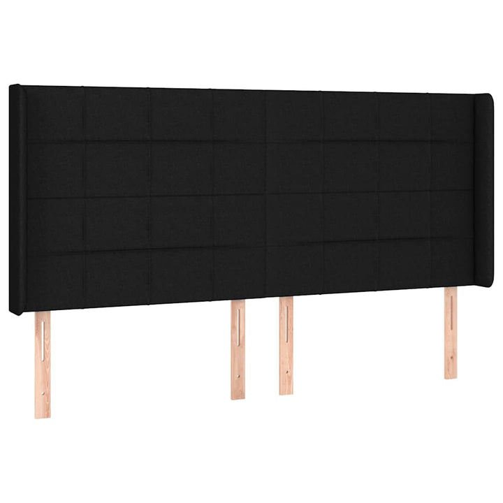 kontinentalseng med LED-lys 180x200 cm stof sort