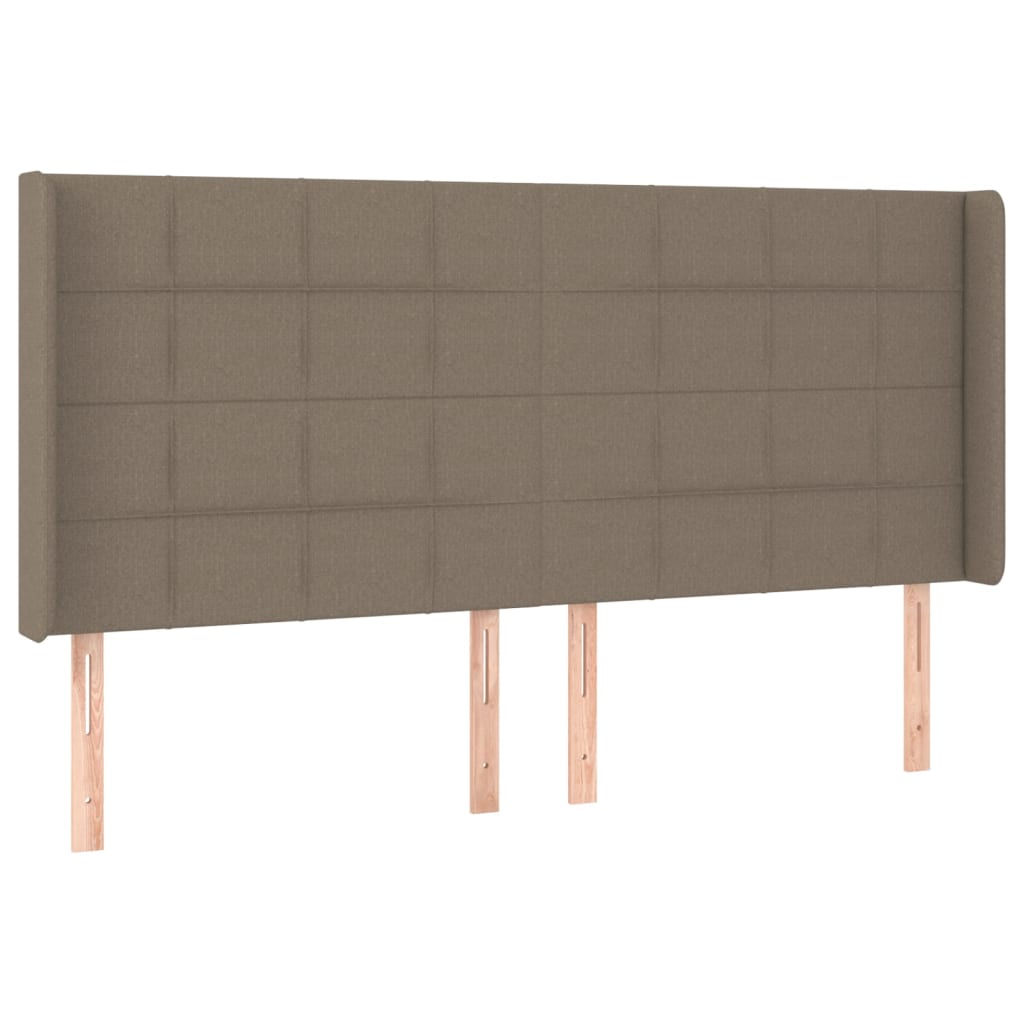 kontinentalseng med LED-lys 180x200 cm stof gråbrun