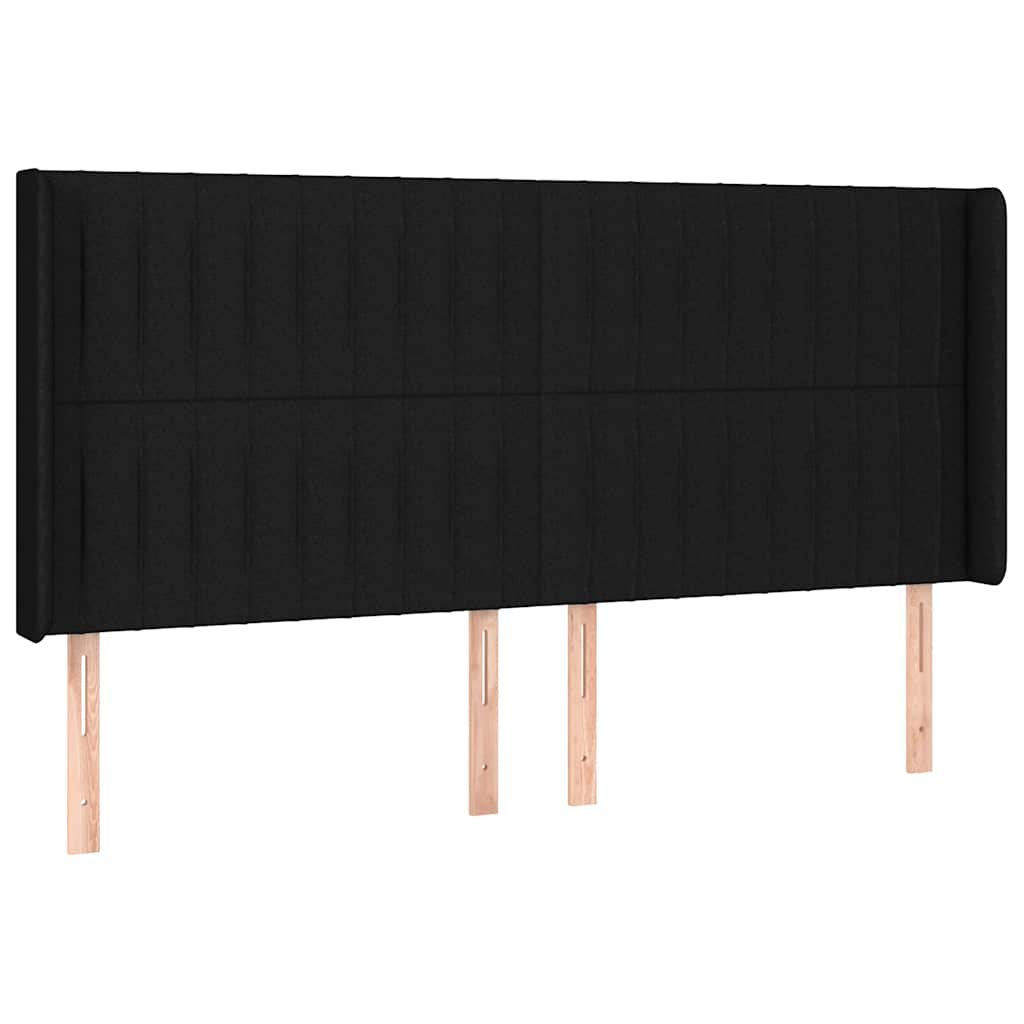 kontinentalseng med LED-lys 180x200 cm stof sort