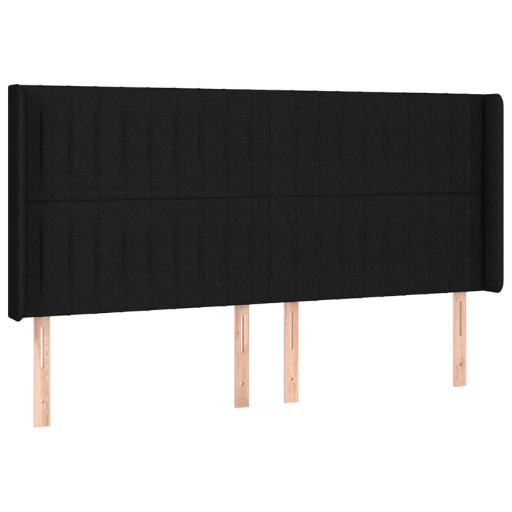 kontinentalseng med LED-lys 200x200 cm stof sort