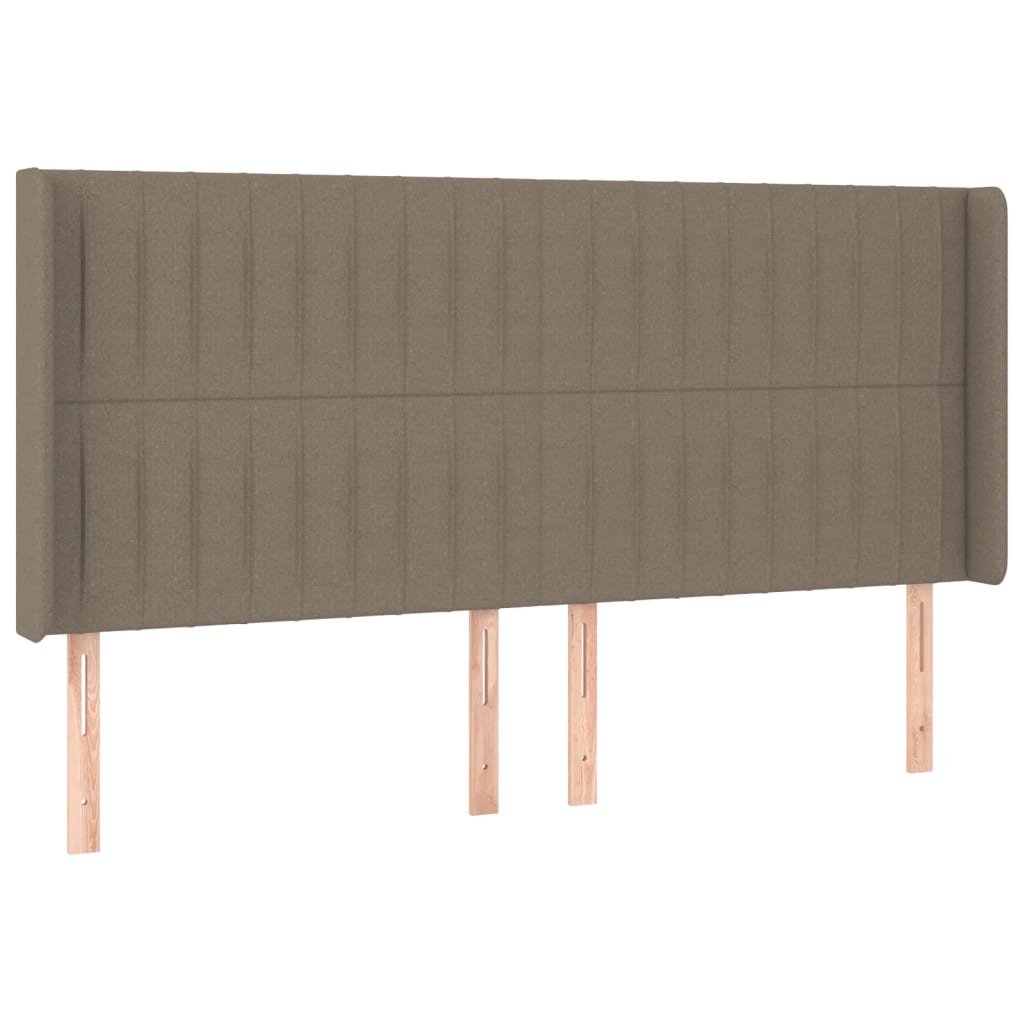 kontinentalseng med LED-lys 200x200 cm stof gråbrun