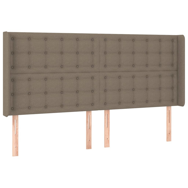 kontinentalseng med LED-lys 160x200 cm stof gråbrun