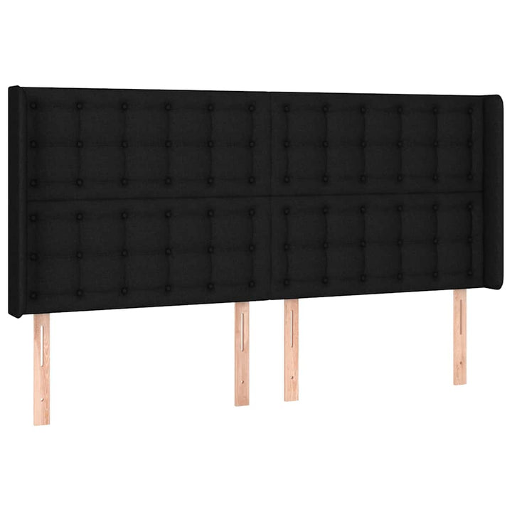 kontinentalseng med LED-lys 180x200 cm stof sort