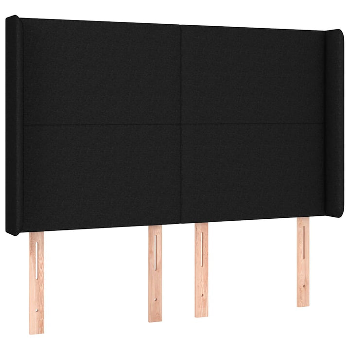 kontinentalseng med LED-lys 140x190 cm stof sort