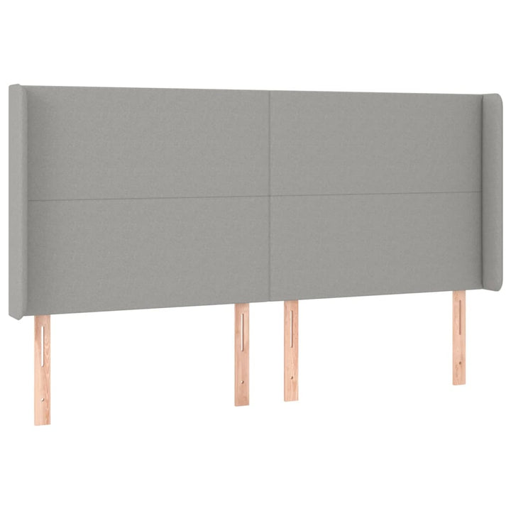 kontinentalseng med LED-lys 180x200 cm stof lysegrå