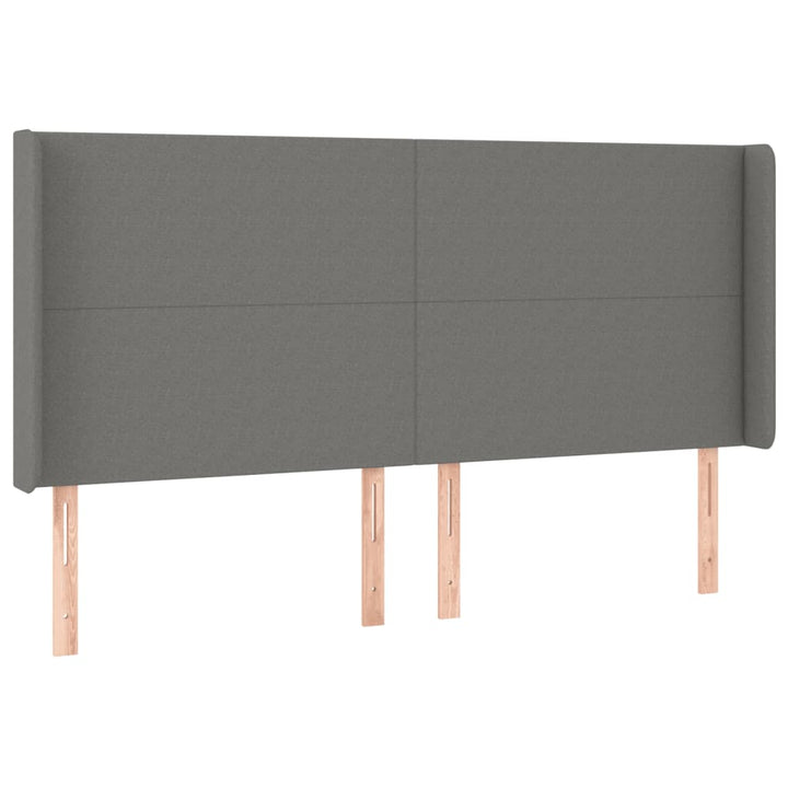 kontinentalseng med LED-lys 200x200 cm stof mørkegrå