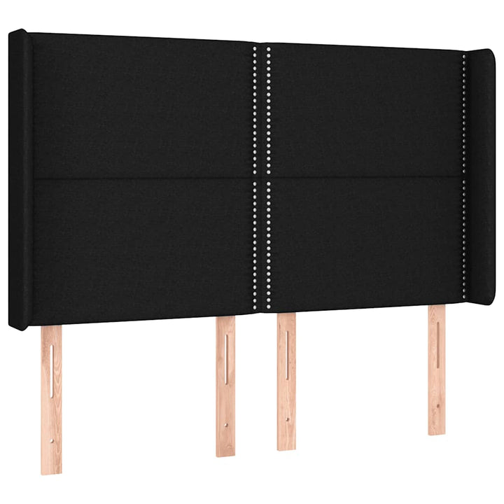 kontinentalseng med LED-lys 140x190 cm stof sort