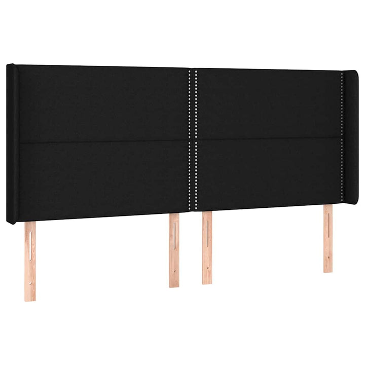kontinentalseng med LED-lys 160x200 cm stof sort