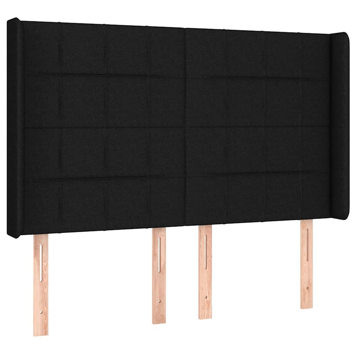 kontinentalseng med LED-lys 140x190 cm stof sort