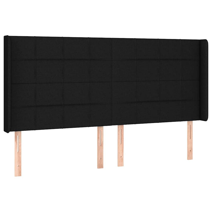 kontinentalseng med LED-lys 180x200 cm stof sort