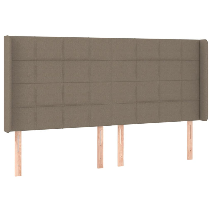 kontinentalseng med LED-lys 180x200 cm stof gråbrun