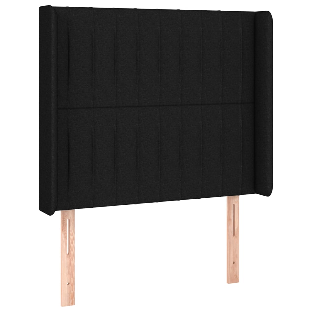 kontinentalseng med LED-lys 80x200 cm stof sort