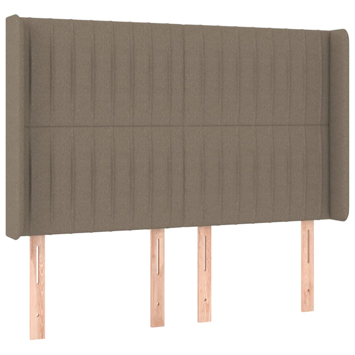 kontinentalseng med LED-lys 140x190 cm stof gråbrun