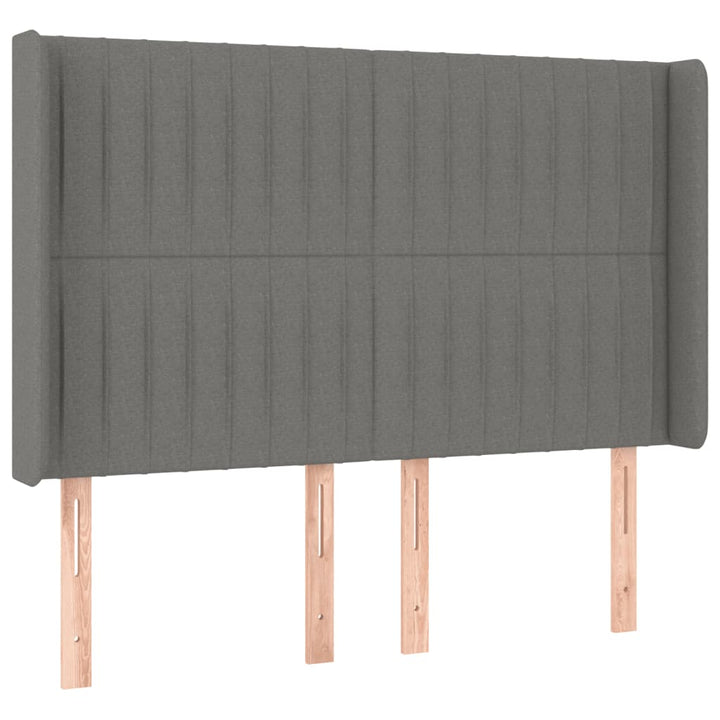 kontinentalseng med LED-lys 140x200 cm stof mørkegrå