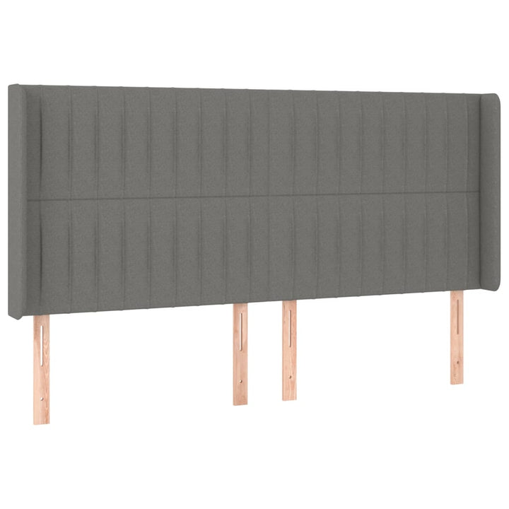kontinentalseng med LED-lys 200x200 cm stof mørkegrå