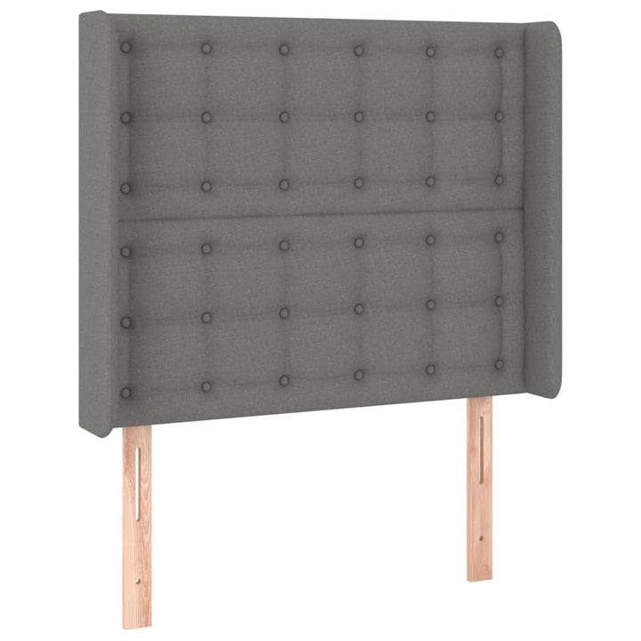 kontinentalseng med LED-lys 80x200 cm stof mørkegrå
