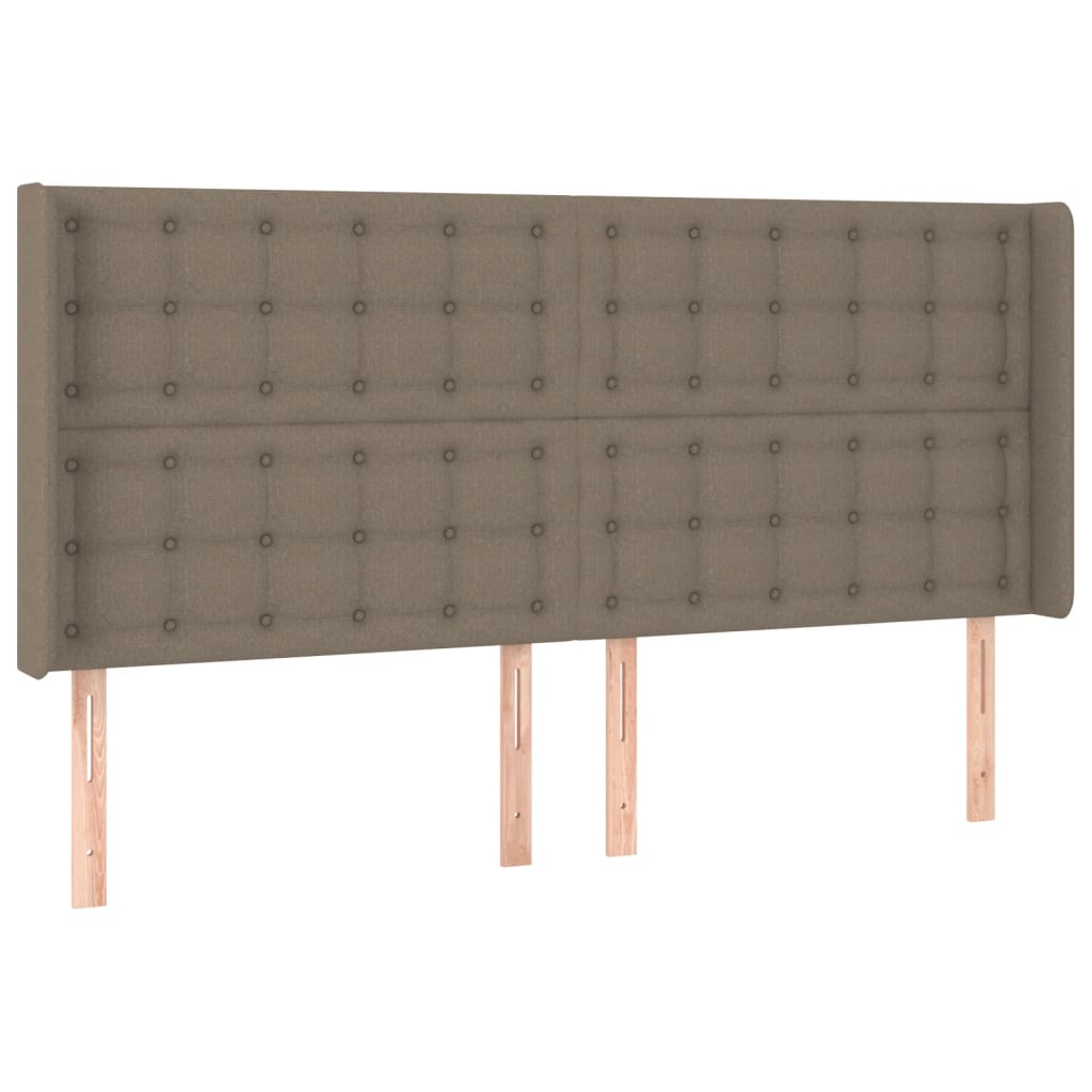 kontinentalseng med LED-lys 160x200 cm stof gråbrun