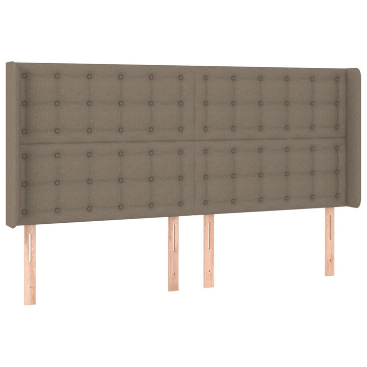 kontinentalseng med LED-lys 160x200 cm stof gråbrun