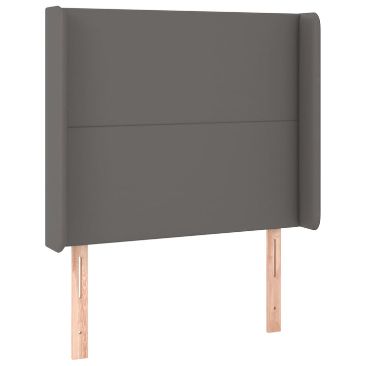 kontinentalseng med LED-lys 100x200 cm kunstlæder grå