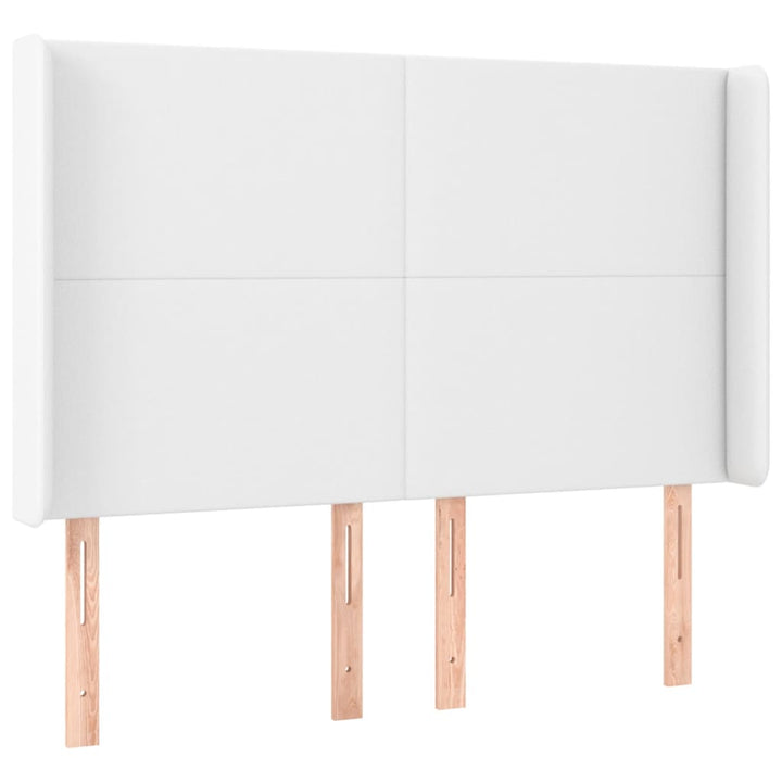 kontinentalseng med LED-lys 140x190 cm kunstlæder hvid