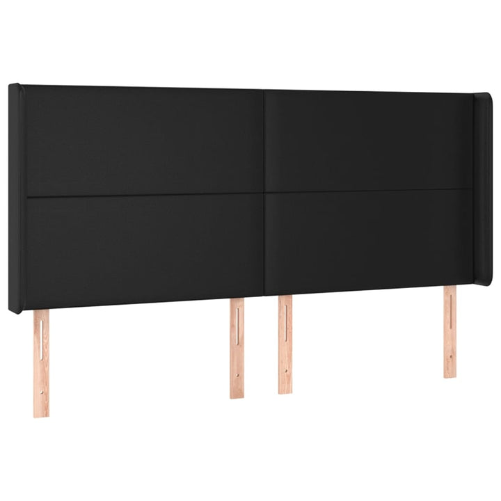 kontinentalseng med LED-lys 160x200 cm kunstlæder sort