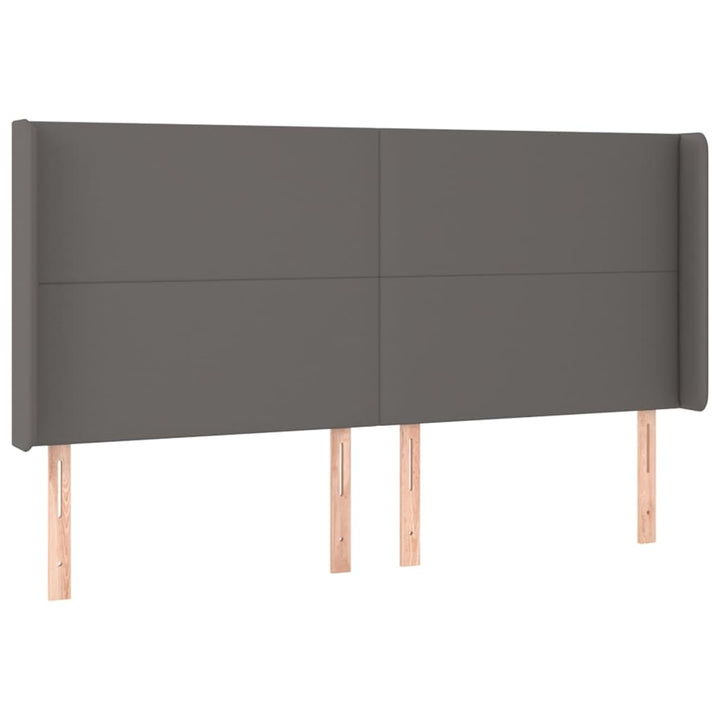 kontinentalseng med LED-lys 180x200 cm kunstlæder grå