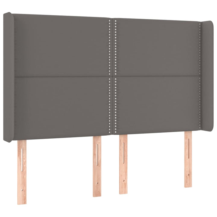 kontinentalseng med LED-lys 140x190 cm kunstlæder grå