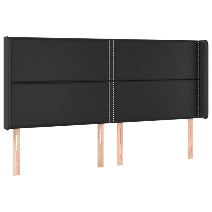 kontinentalseng med LED-lys 180x200 cm kunstlæder sort