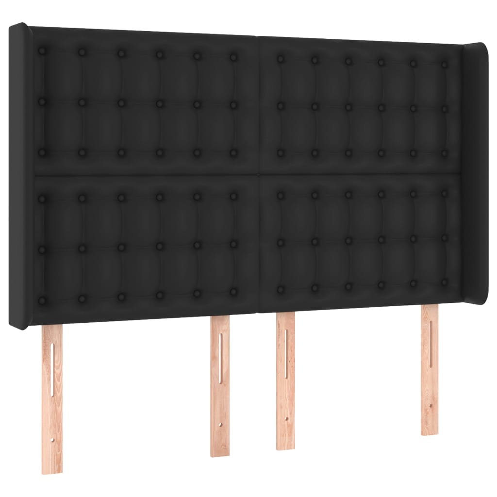 kontinentalseng med LED-lys 140x190 cm kunstlæder sort