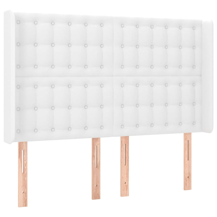 kontinentalseng med LED-lys 140x190 cm kunstlæder hvid