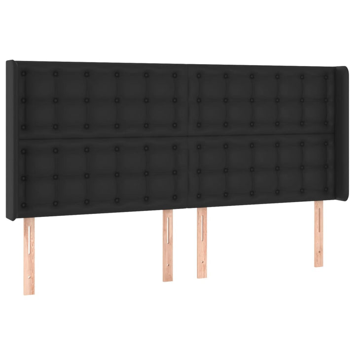 kontinentalseng med LED-lys 180x200 cm kunstlæder sort