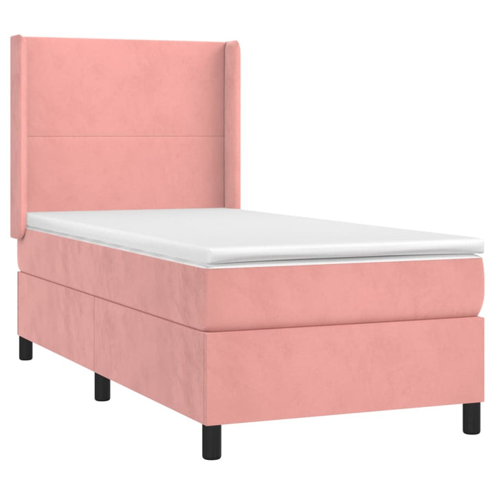 kontinentalseng med LED-lys 80x200 cm velour pink