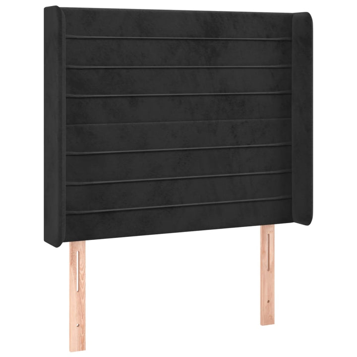kontinentalseng med LED-lys 80x200 cm velour sort