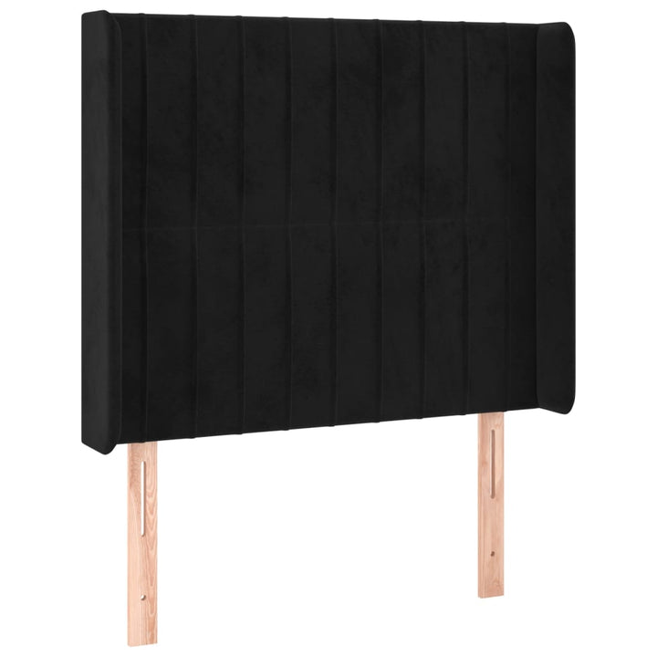 kontinentalseng med LED-lys 100x200 cm fløjl sort