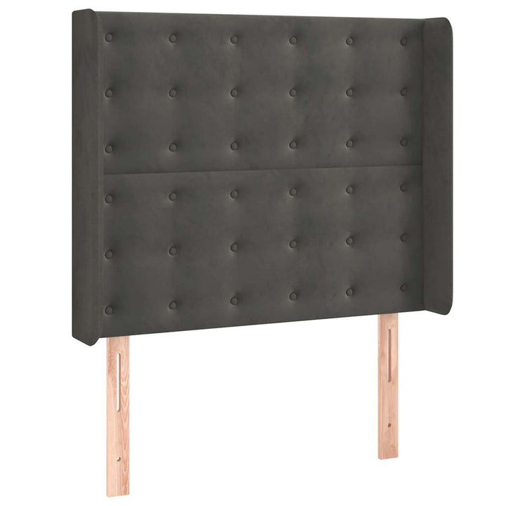 kontinentalseng med LED-lys 80x200 cm velour mørkegrå
