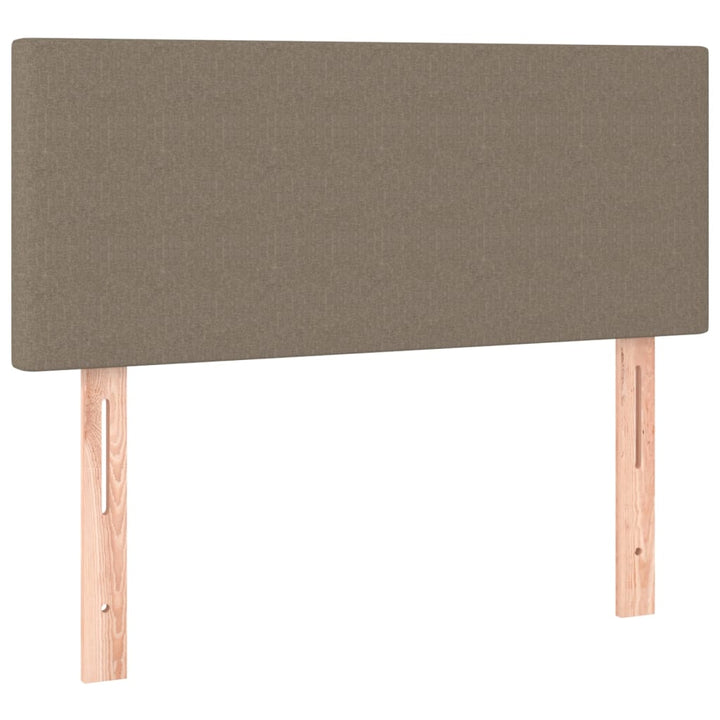 kontinentalseng med LED-lys 90x190 cm stof gråbrun