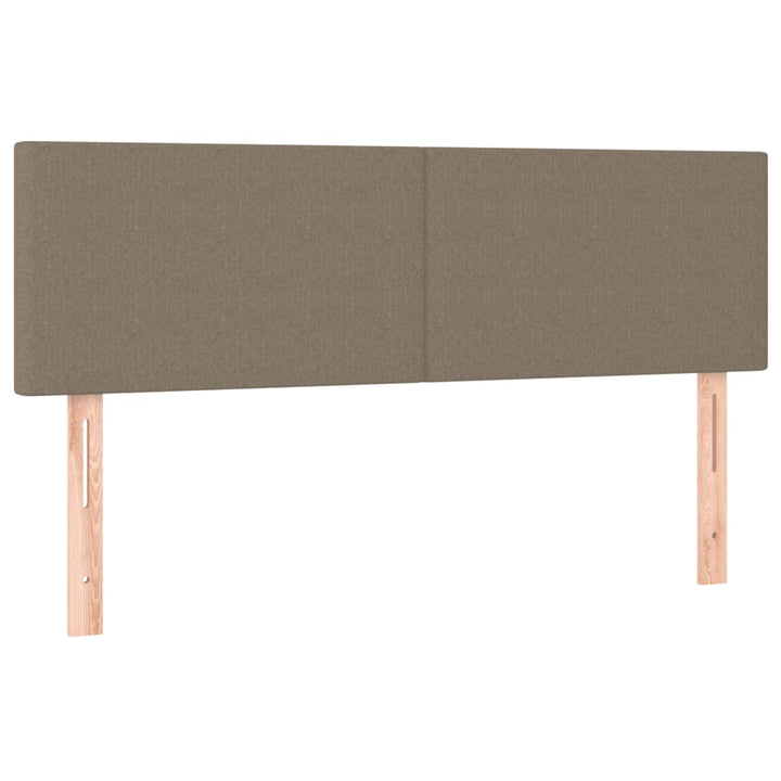 kontinentalseng med LED-lys 140x190 cm stof gråbrun