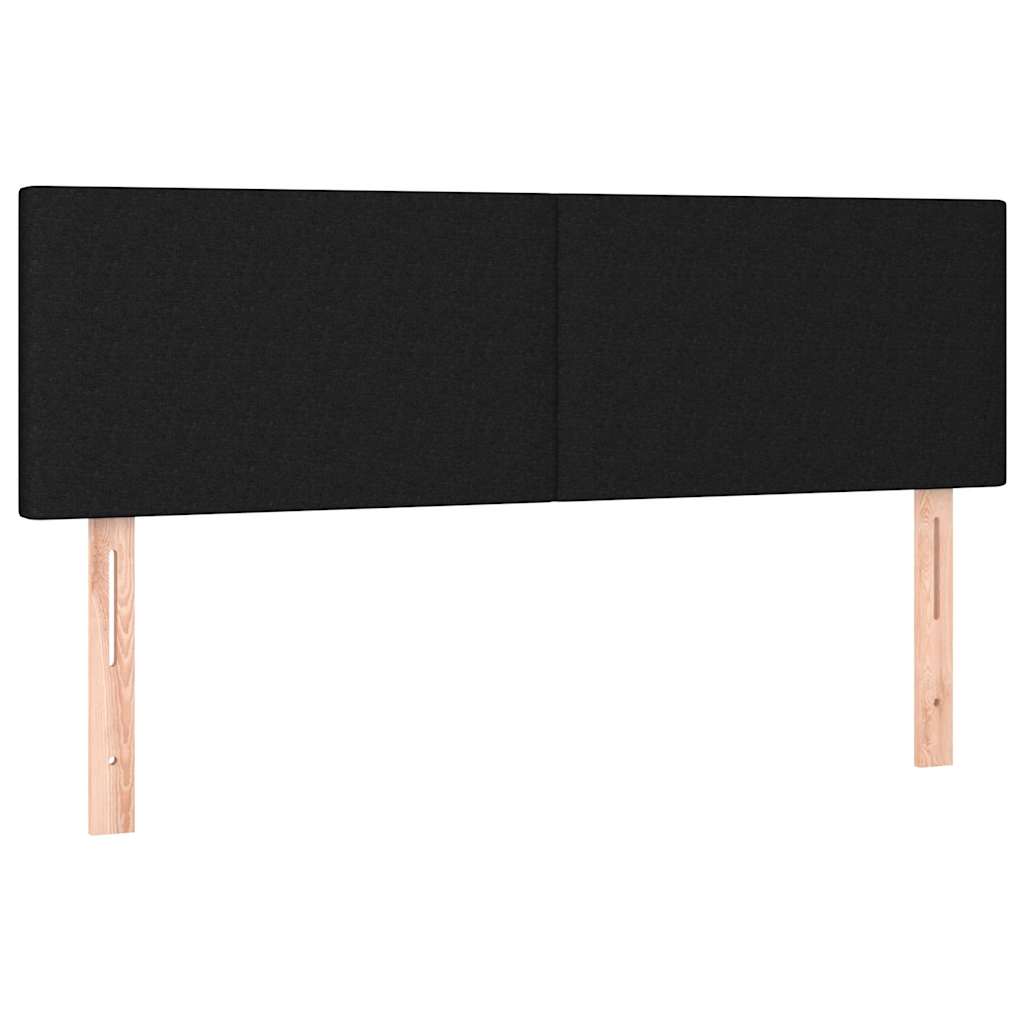 kontinentalseng med LED-lys 140x200 cm stof sort