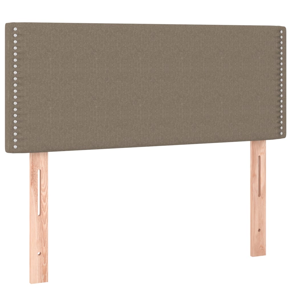 kontinentalseng med LED-lys 90x200 cm stof gråbrun