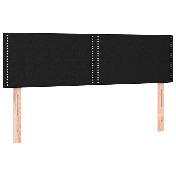 kontinentalseng med LED-lys 140x190 cm stof sort