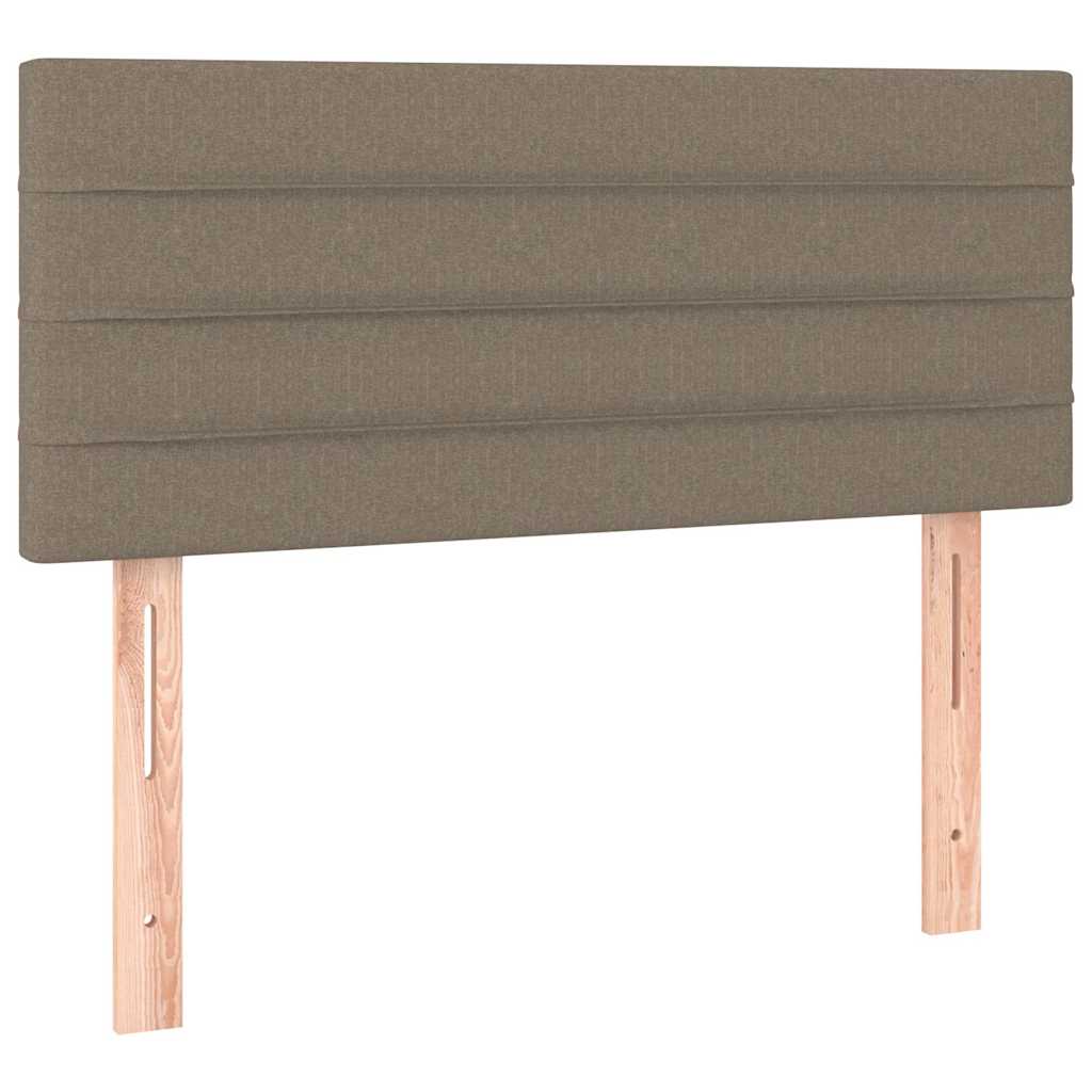 kontinentalseng med LED-lys 100x200 cm stof gråbrun